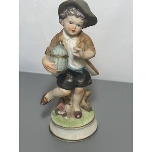 Ceramic colonial Boy With Jar‎ Brinn's Figurine 9" Pittsburgh  Japan Vintage